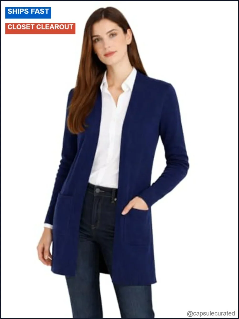 Long Cashmere Cardigan with Pockets - Lightweight & Luxurious